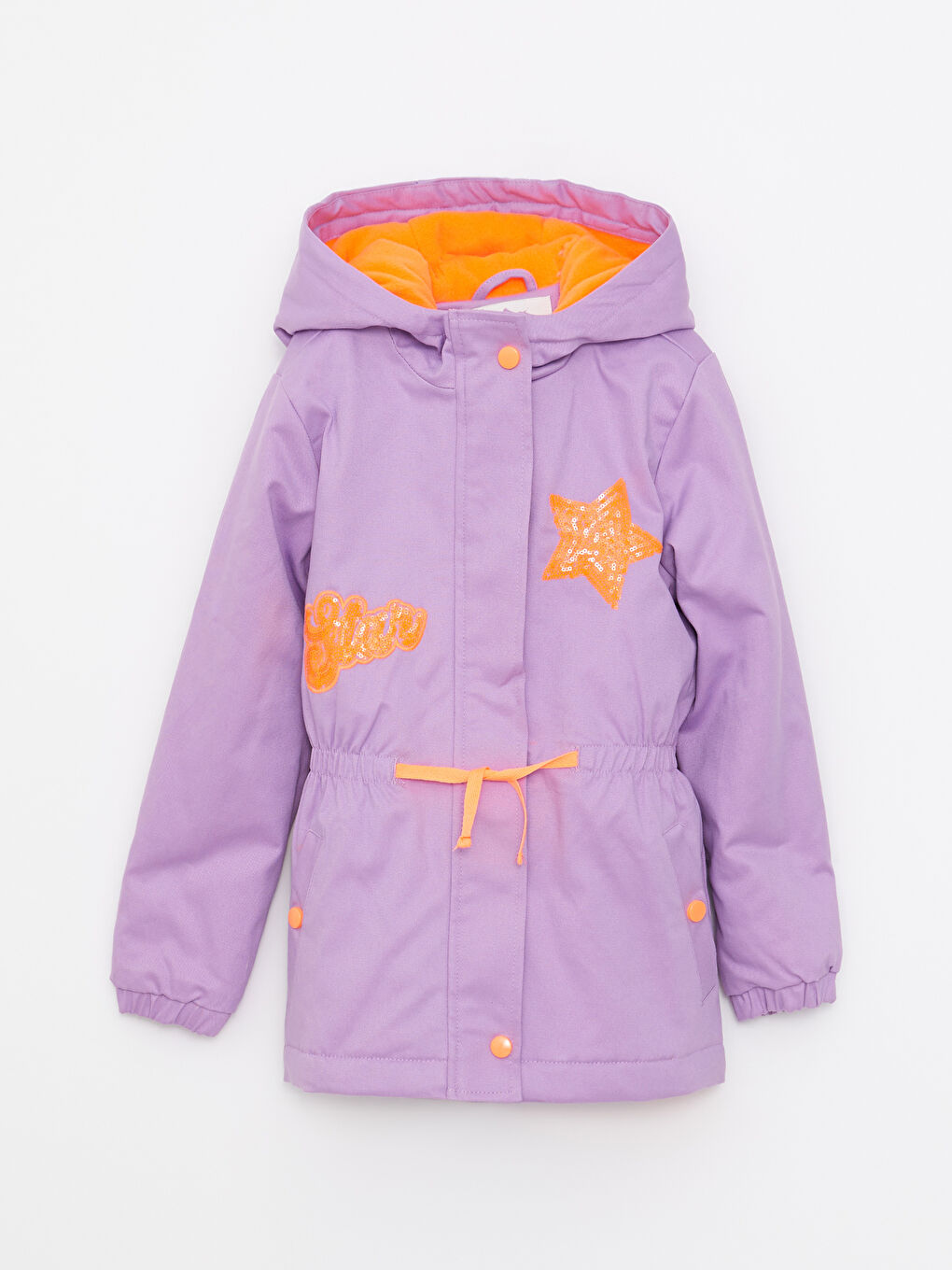 Парка с капюшоном с принтом для девочек