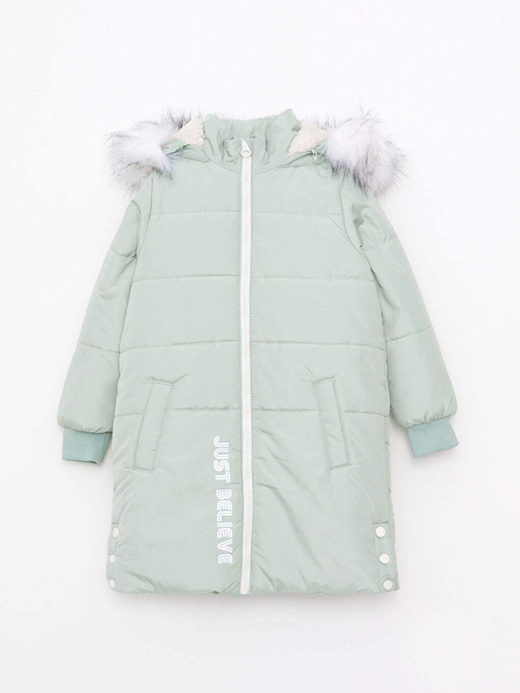 Hooded Printed Girl Coat -W20549Z4-FKS