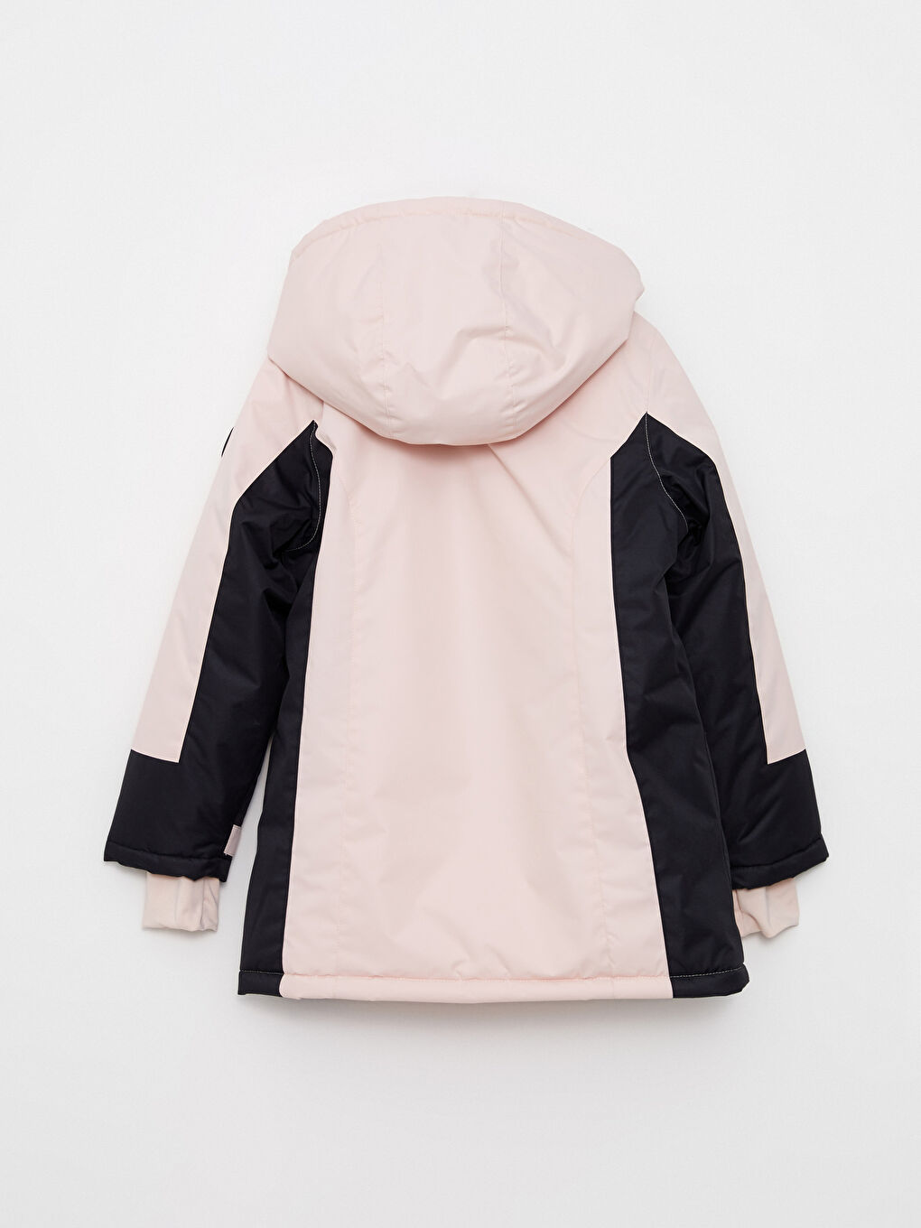 Pembe Kapüşonlu Kız Çocuk Kayak Montu-2