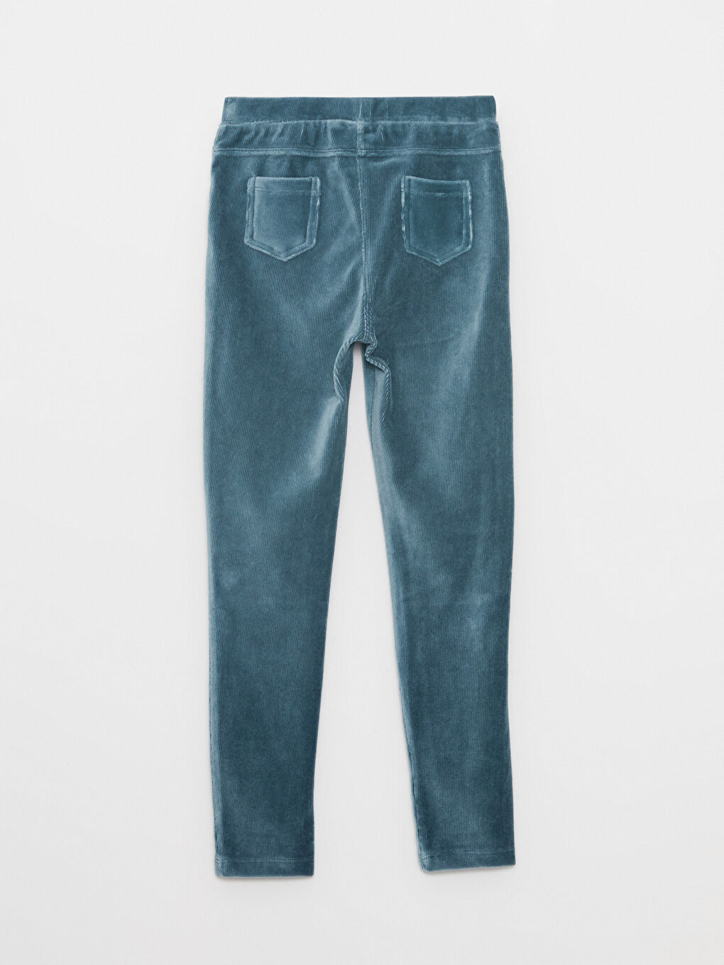 İndigo Beli Lastikli Basic Kadife Kız Çocuk Tayt-1