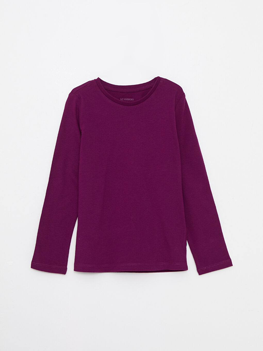 Crew Neck Basic Long Sleeve Girls' T-Shirt
