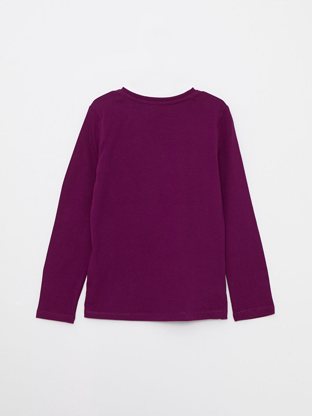 Crew Neck Basic Long Sleeve Girls' T-Shirt-1