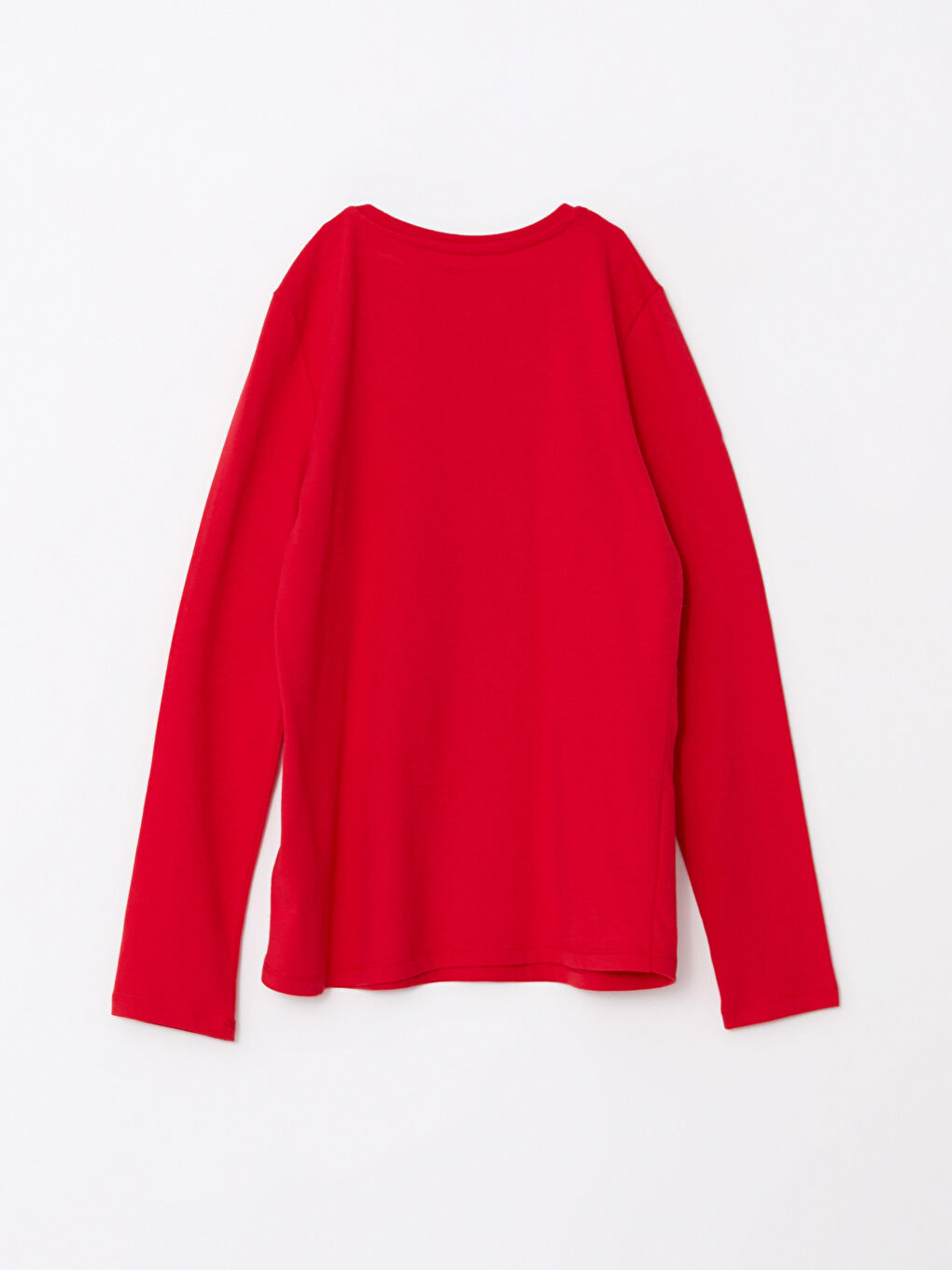 Kırmızı Bisiklet Yaka Basic Uzun Kollu Kız Çocuk Tişört-1
