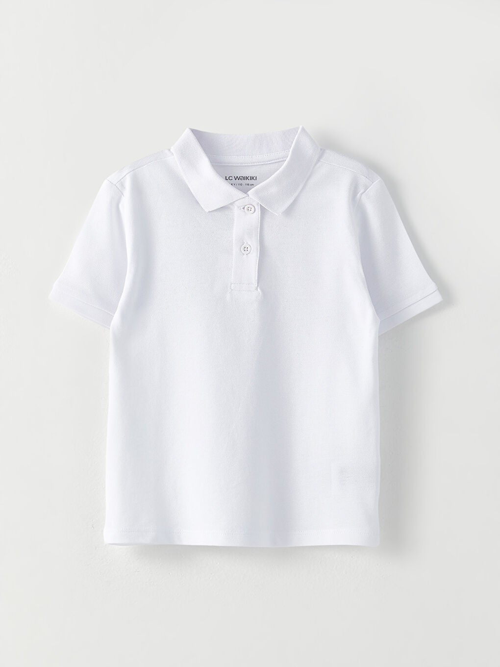 Beyaz Polo Yaka Basic Kısa Kollu Pamuklu Kız Çocuk Tişört 2'li-2