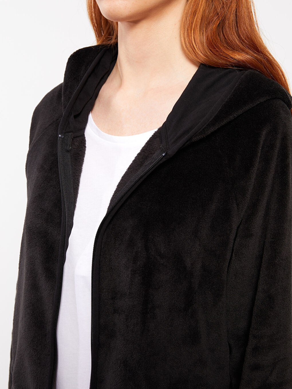 Hooded Regular Long Sleeve Women's Pajama Top-3