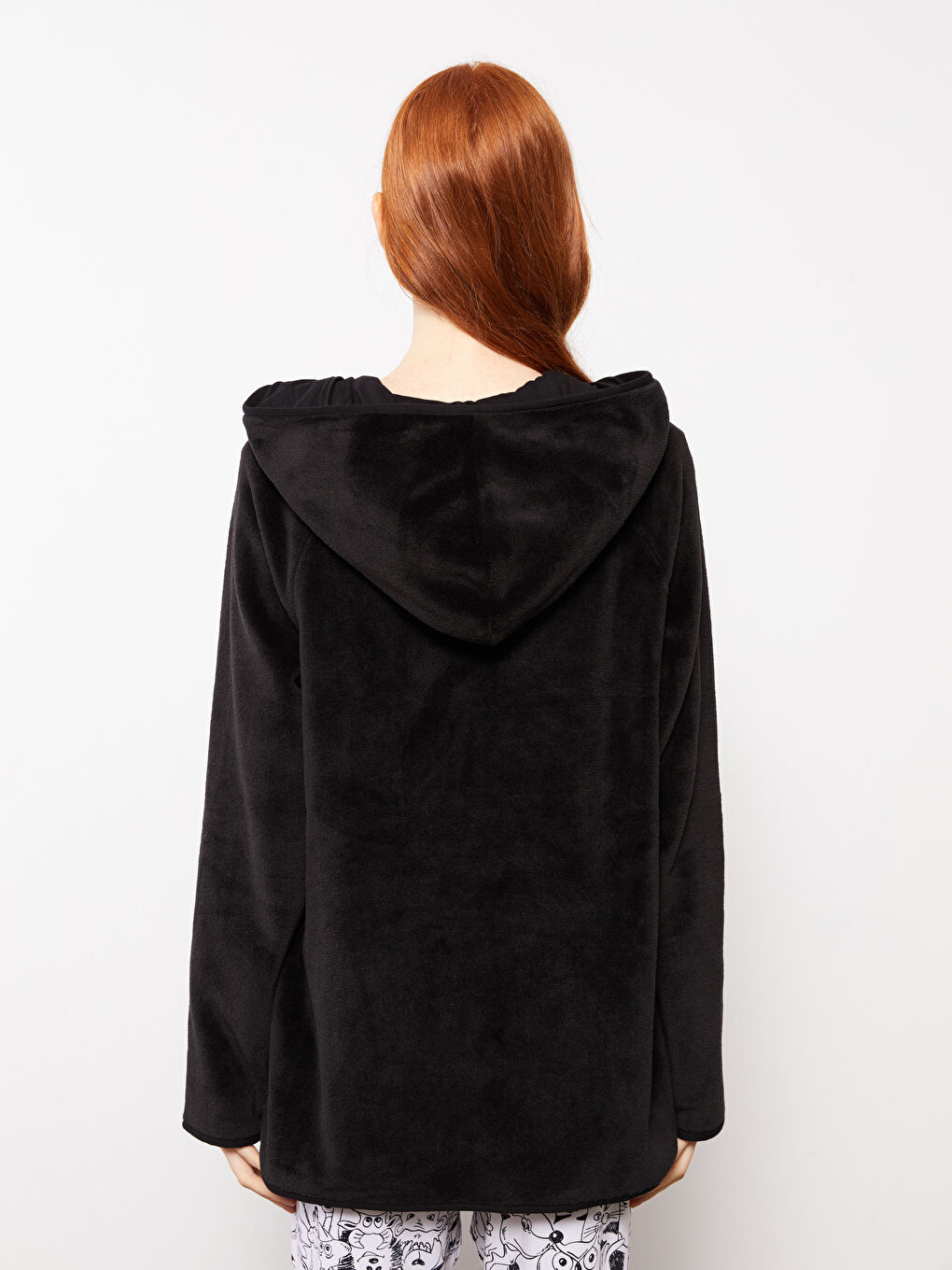 Hooded Regular Long Sleeve Women's Pajama Top-4