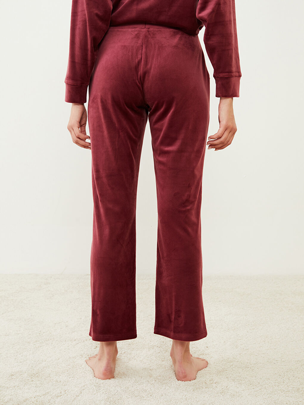 LCW DREAM Bordo Kadın Beli Lastikli Düz  Pijama Altı - 4