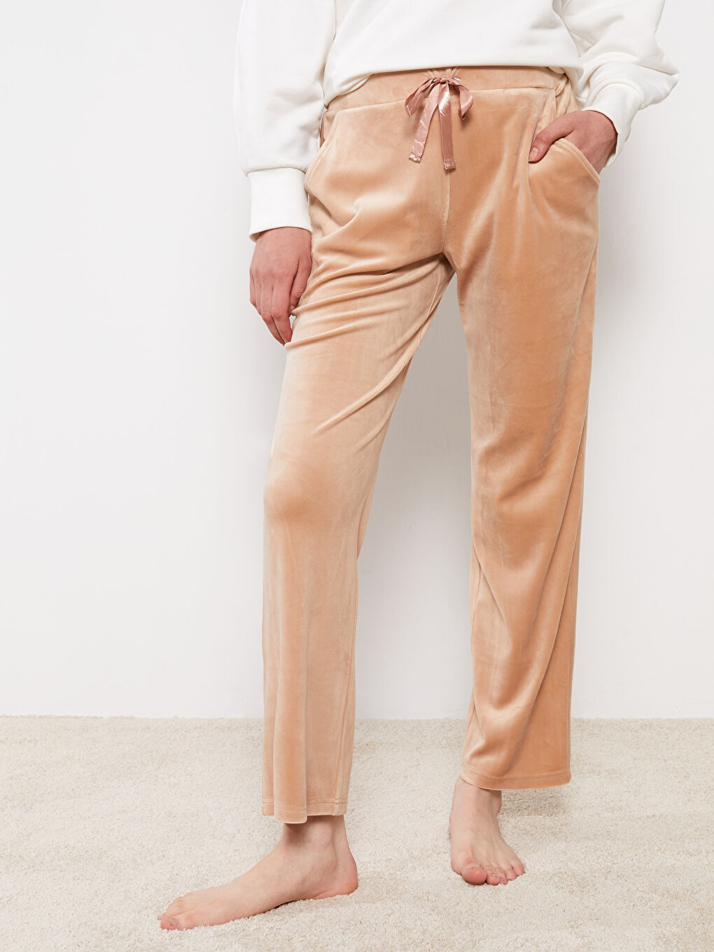 LCW DREAM Damen Elastischer Bund Reguläre Pyjama-Hosen -W20611Z8-GCU