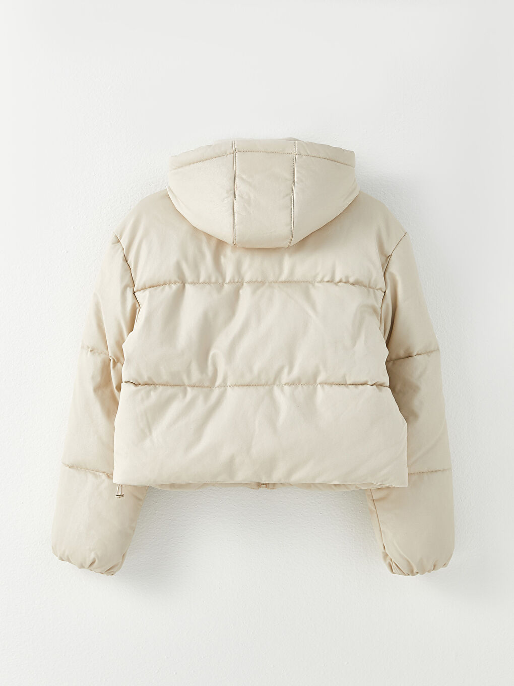 Women's Hooded Plain Puffer Coat-7