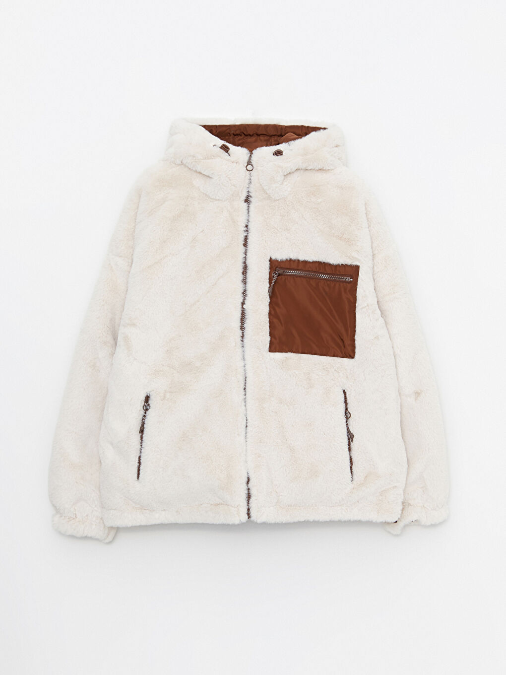 بالطو بكابوش عادي كم طويل وجهين للسيدات من قماش الكاشيت-8