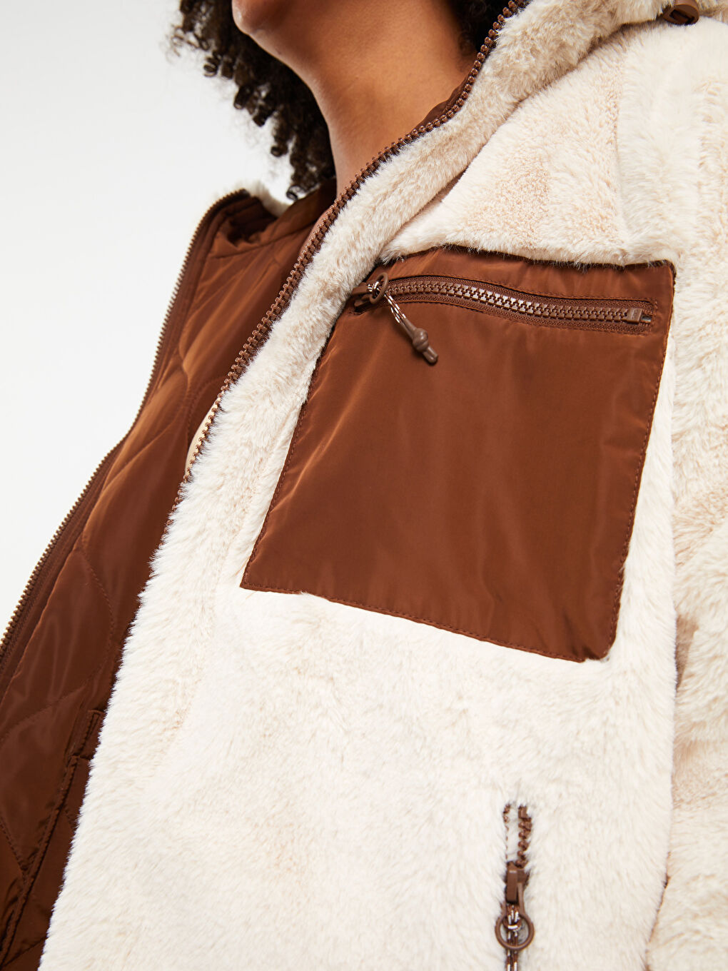 بالطو بكابوش عادي كم طويل وجهين للسيدات من قماش الكاشيت-4