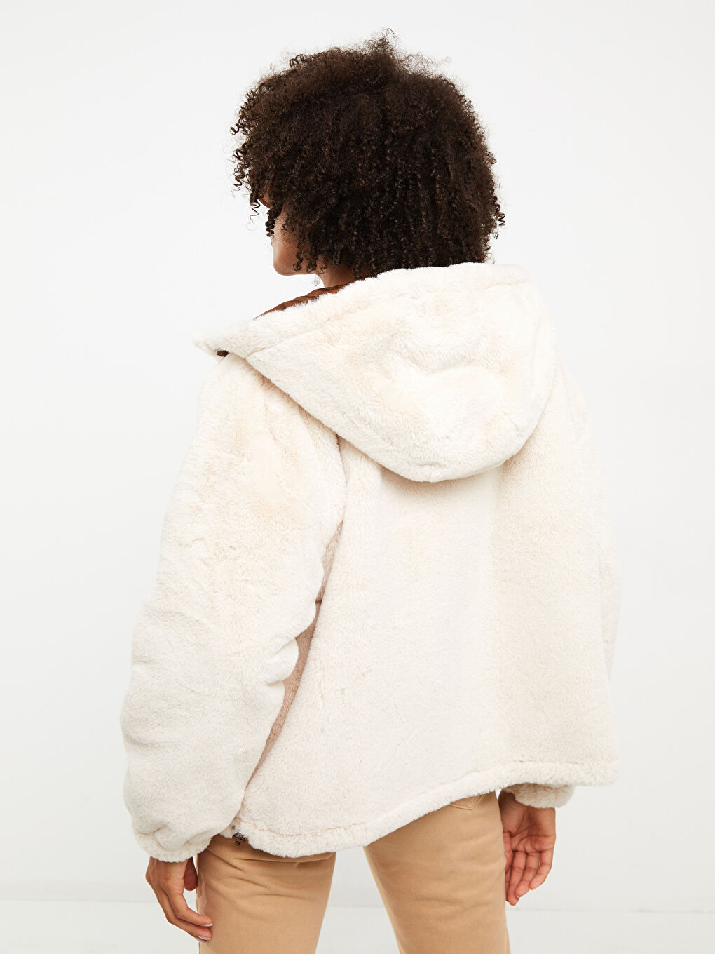 بالطو بكابوش عادي كم طويل وجهين للسيدات من قماش الكاشيت-6