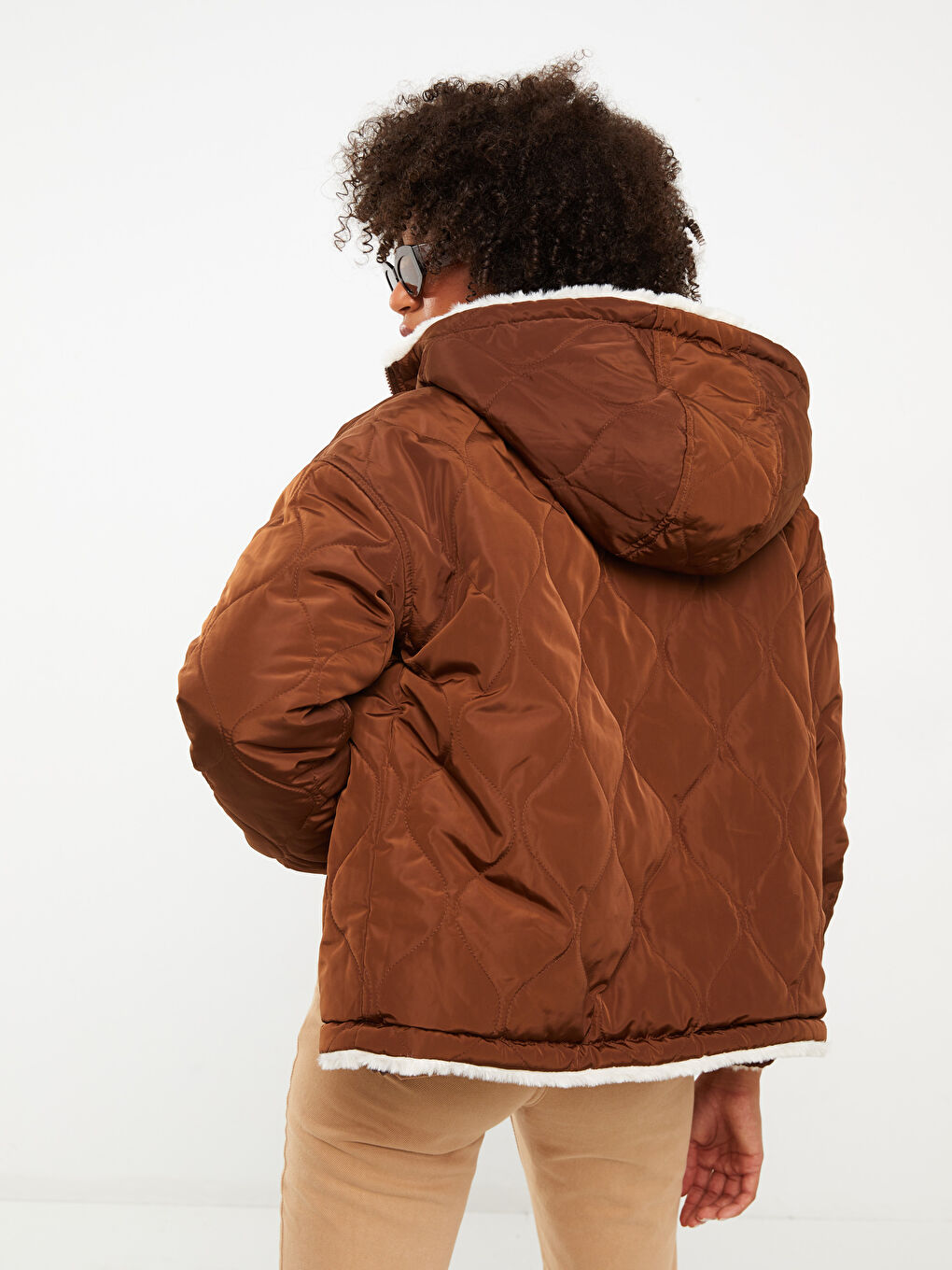 بالطو بكابوش عادي كم طويل وجهين للسيدات من قماش الكاشيت-7