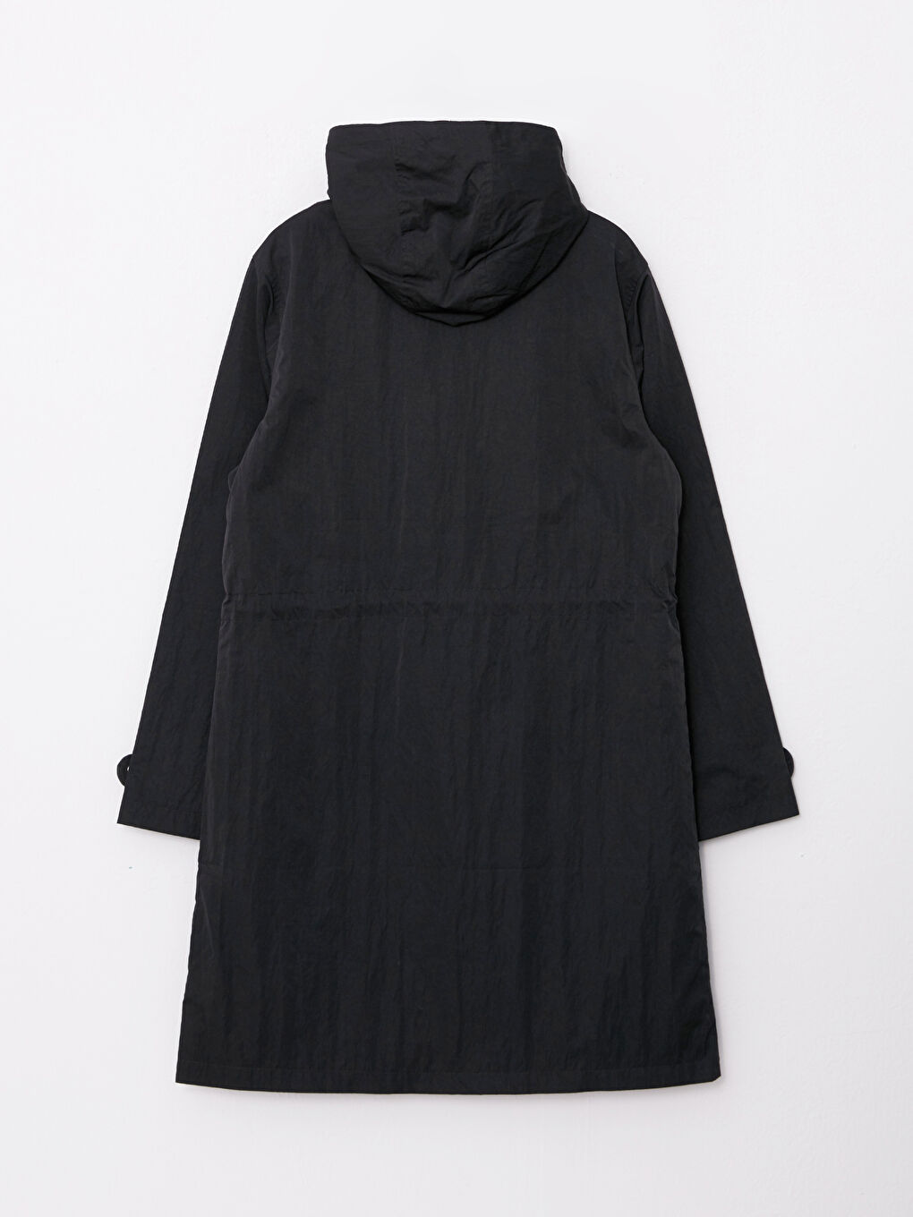 Женский однотонный дождевик с капюшоном-7