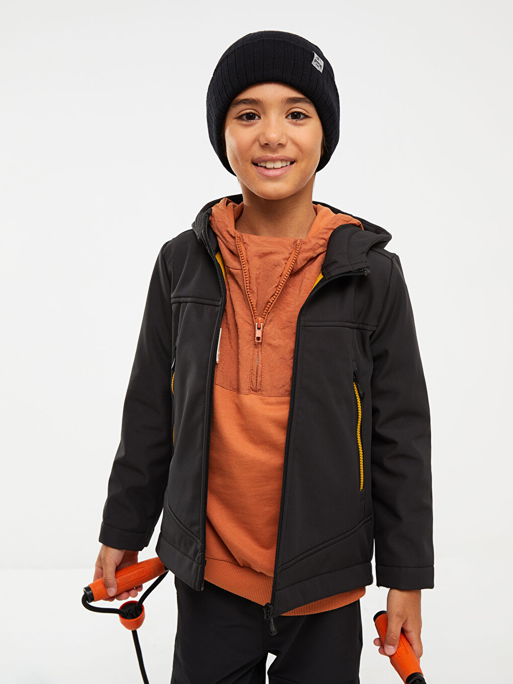 LCW Kids Hooded Basic Boy Raincoat -W20621Z4-JTK