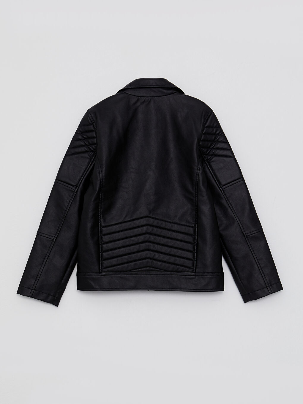 Palton Băiat din Piele Ecologică cu Guler de Cămașă-1