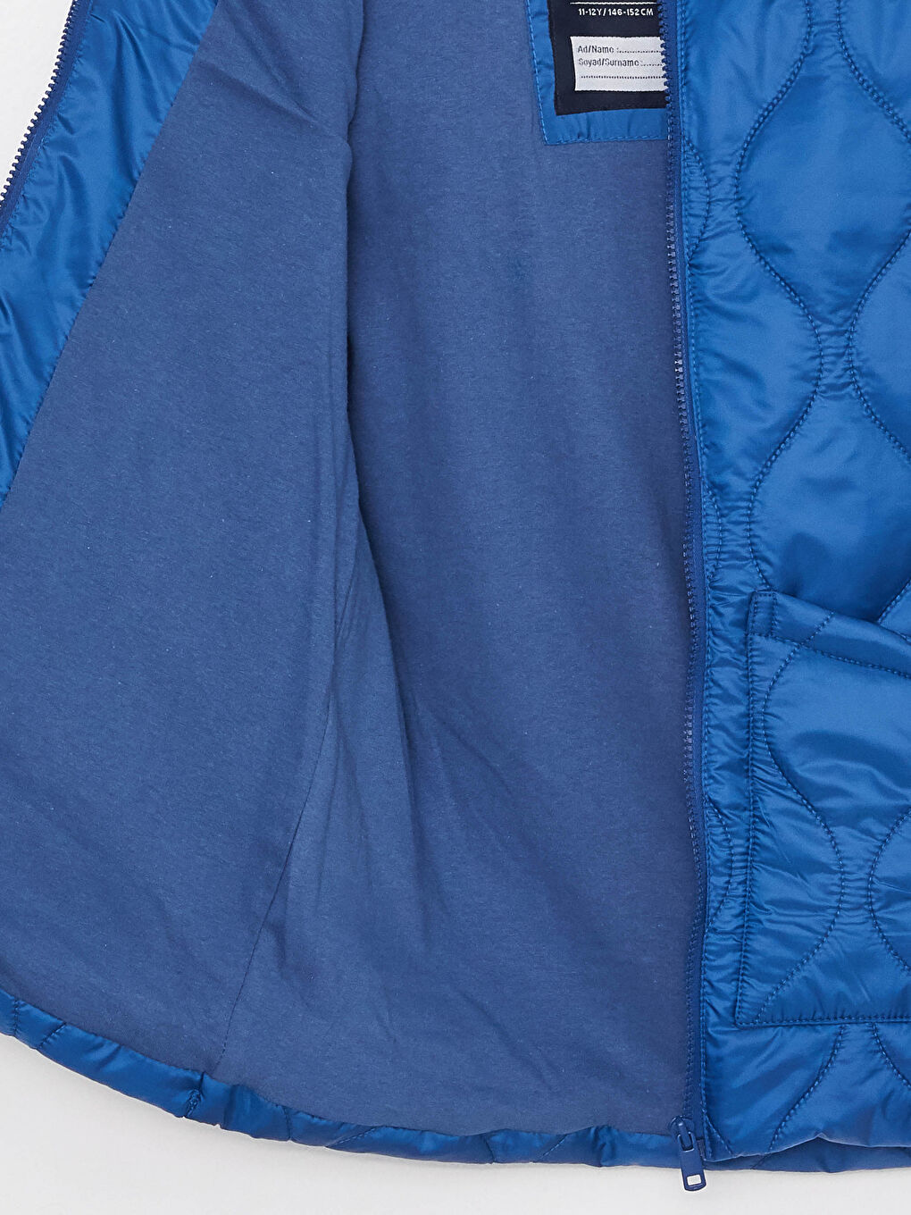 Lacivert Bisiklet Yaka Basic Erkek Çocuk Fermuarlı Yelek-4