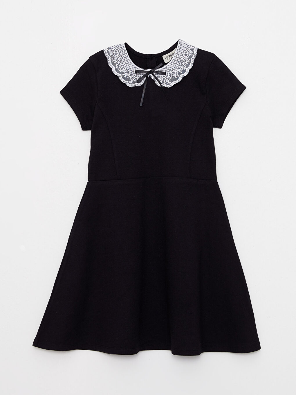 Baby Collar Basic Short Sleeve Girls Dress