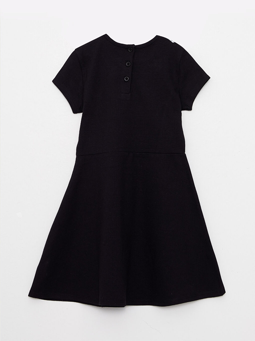 Baby Collar Basic Short Sleeve Girls Dress-1