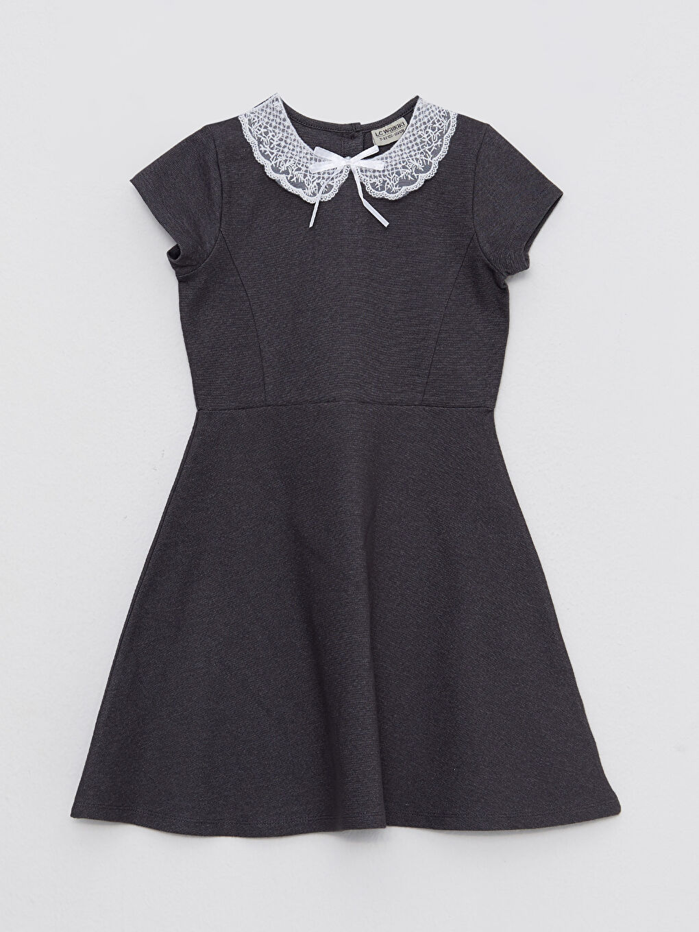LCW Kids Baby Collar Basic Short Sleeve Girls Dress -W20641Z4-D5C