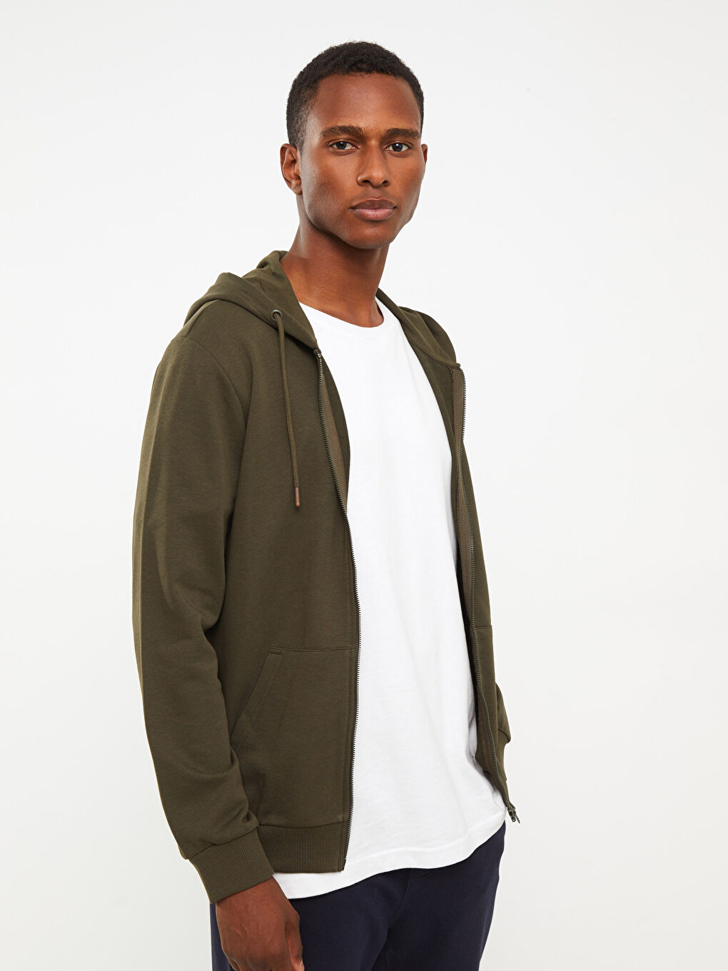 Standard Fit Hooded Men's Sports Cardigan-2