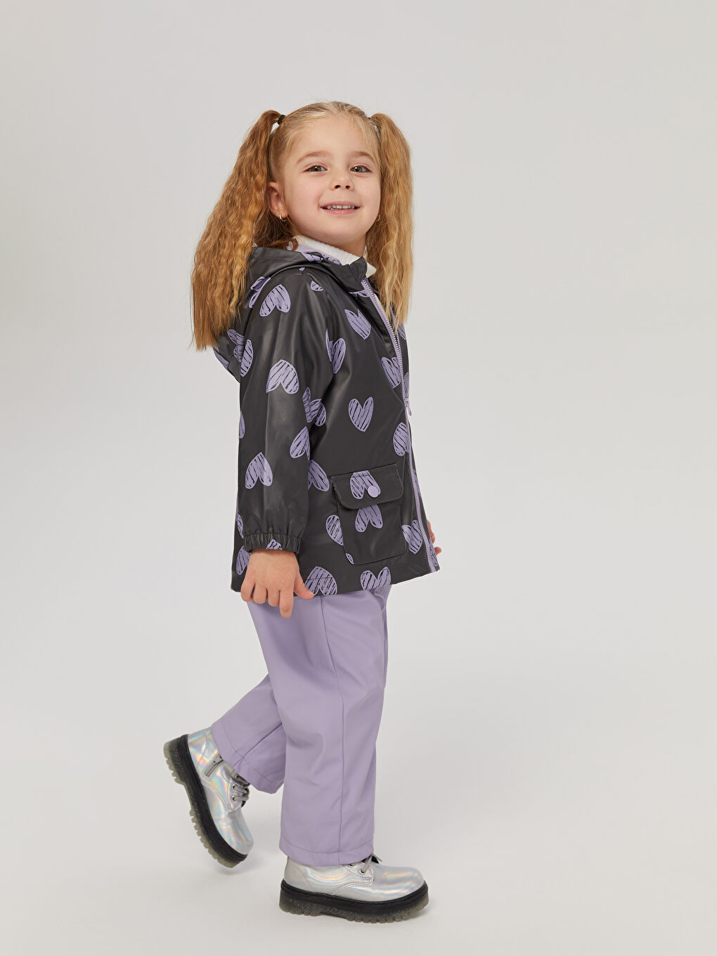 LCW baby Hooded Long Sleeve Printed Baby Girls' Raincoat -W20663Z1-LQ9
