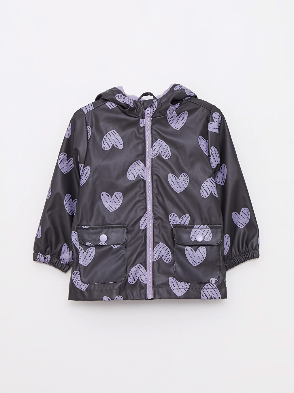 LCW baby Hooded Long Sleeve Printed Baby Girls' Raincoat -W20663Z1-LQ9