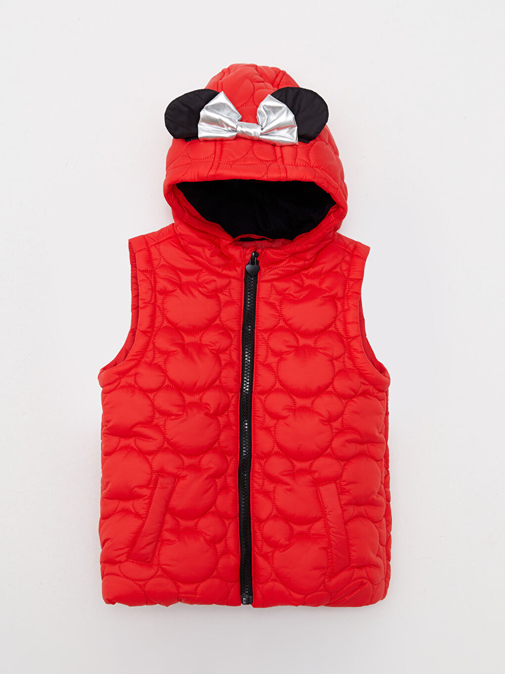 LCW baby Kapüşonlu Mickey Mouse Desenli Kız Bebek Yelek -W20674Z1-GZX