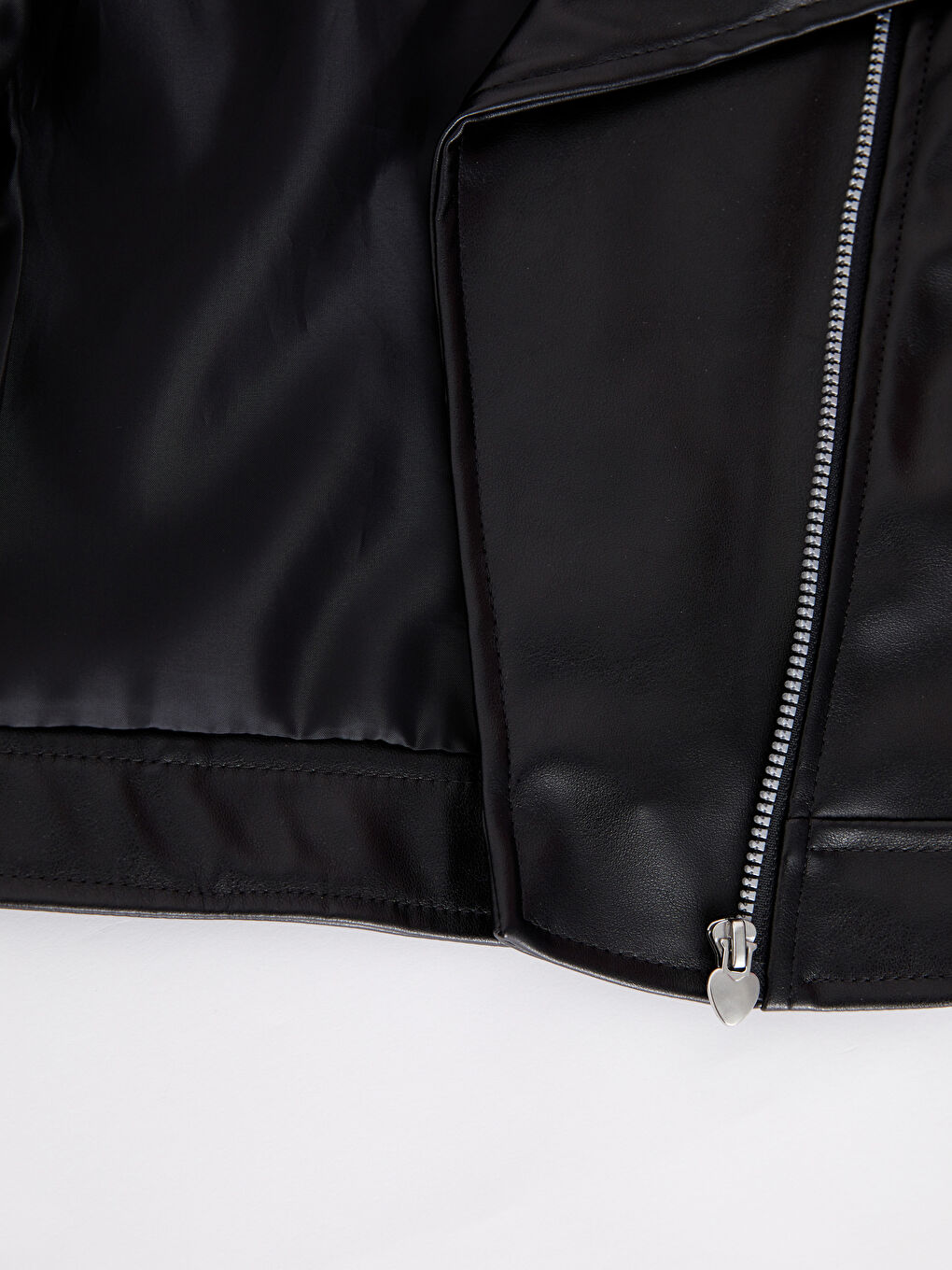 Veste basique à manches longues en similicuir pour bébé fille-1