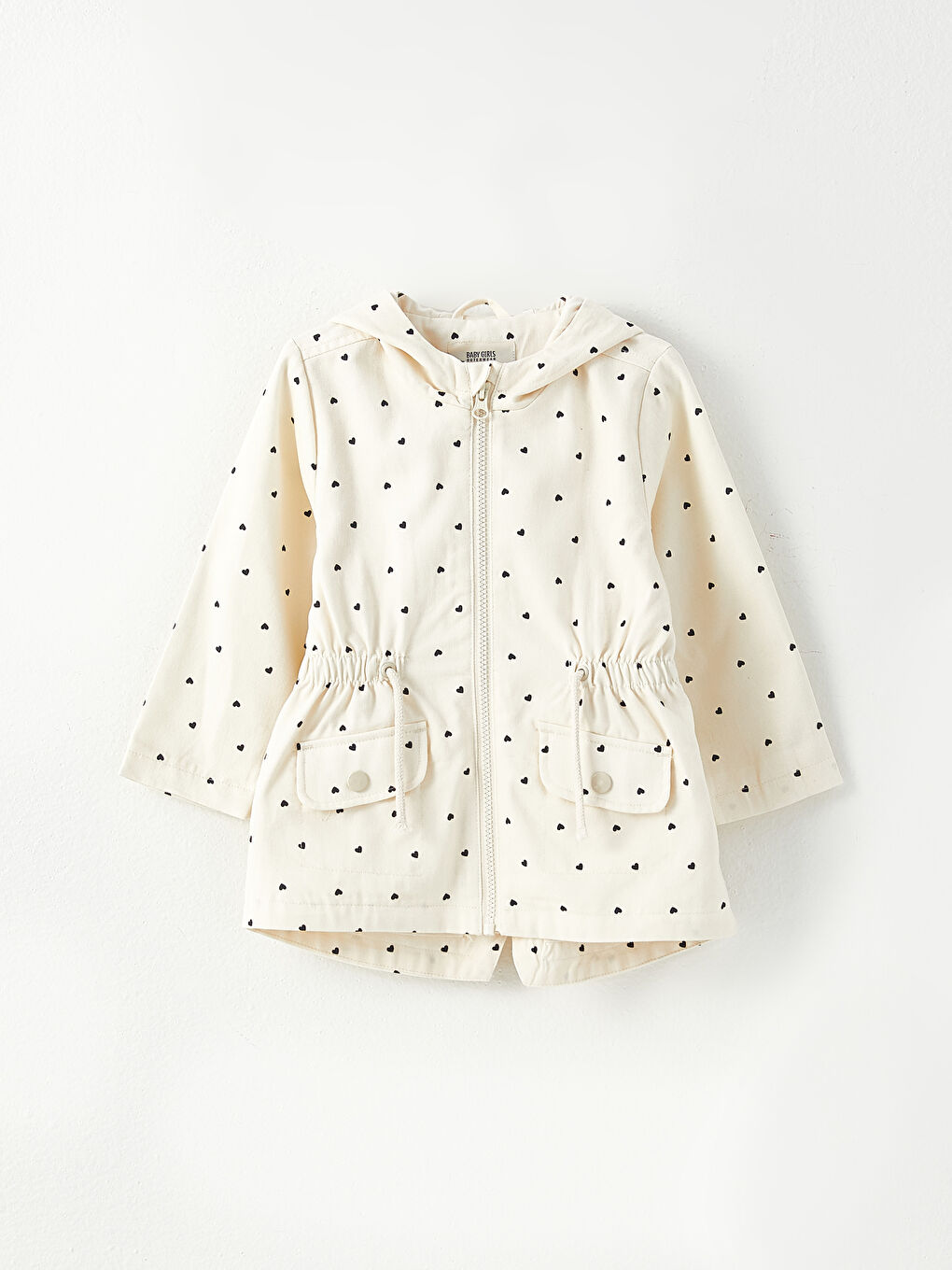 LCW baby Bedruckter Baby-Mädchen-Mantel mit Kapuze und langen Ärmeln -W20681Z1-LRA