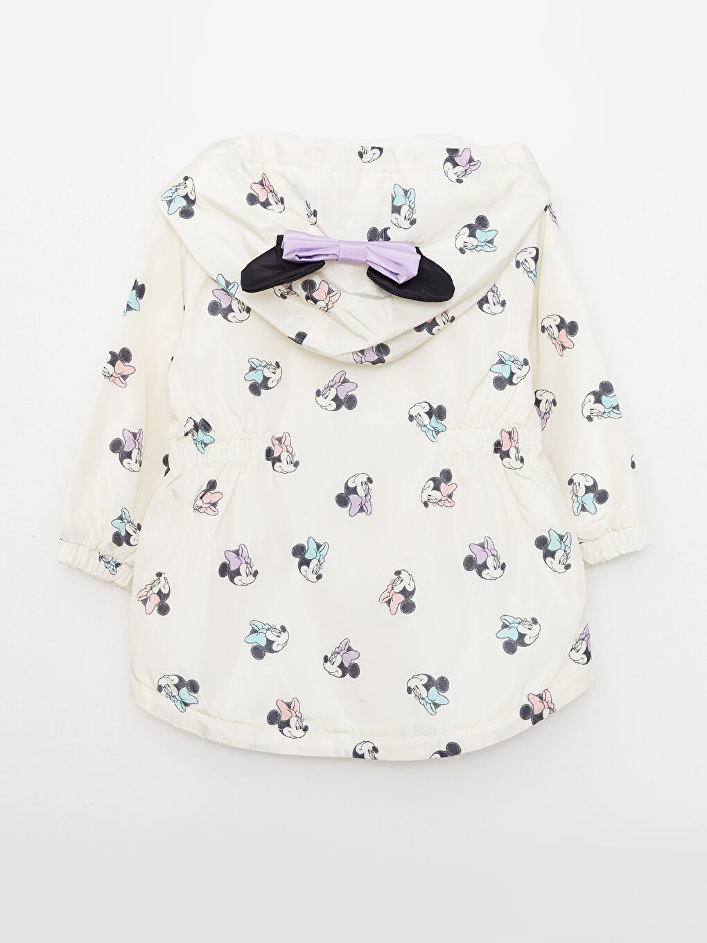 Hooded Long Sleeve Minnie Mouse Printed Baby Girl Coat-5