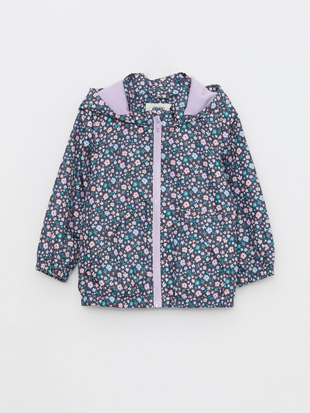 Veste Softshell Imprimée À Capuche À Manches Longues Pour Bébé Fille