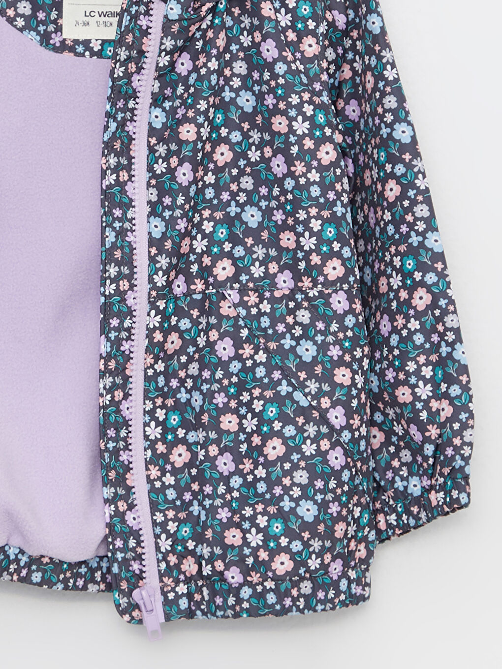 Veste Softshell Imprimée À Capuche À Manches Longues Pour Bébé Fille-1