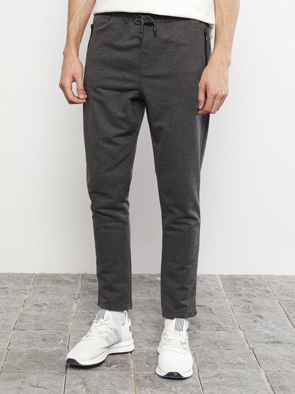 Antrasit Dar Kalıp Erkek Eşofman Altı-2