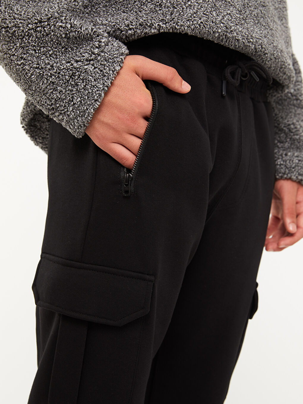 Slim Fit Cargo Pocket Sweatpants-4