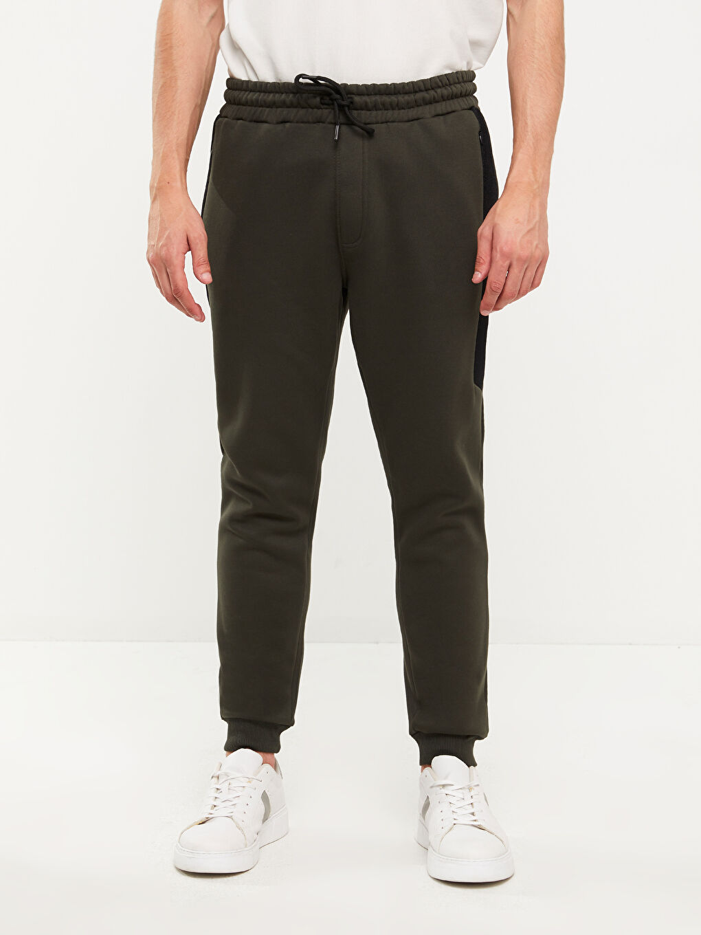 Haki Slim Fit Erkek Kalın Jogger Eşofman Altı-2