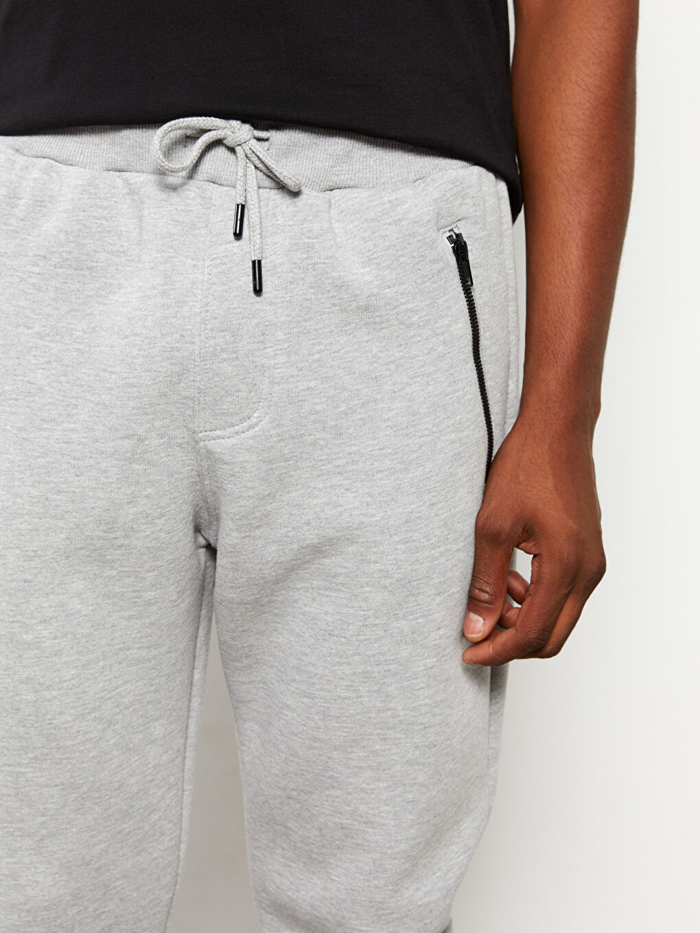 Gri Slim Fit Erkek Kalın Jogger Eşofman Altı-1