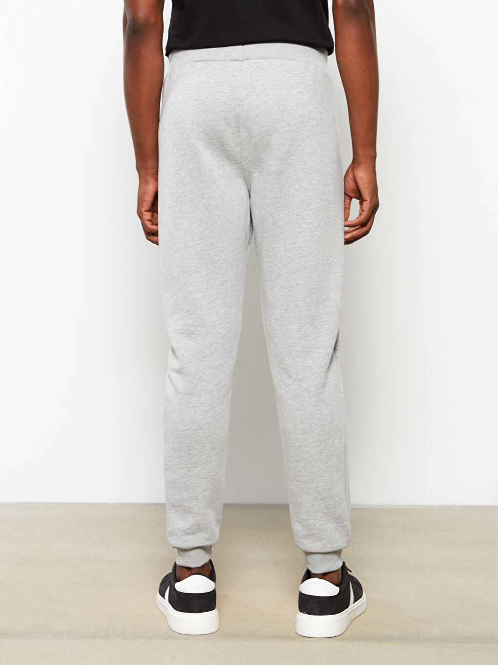 Gri Slim Fit Erkek Kalın Jogger Eşofman Altı-3