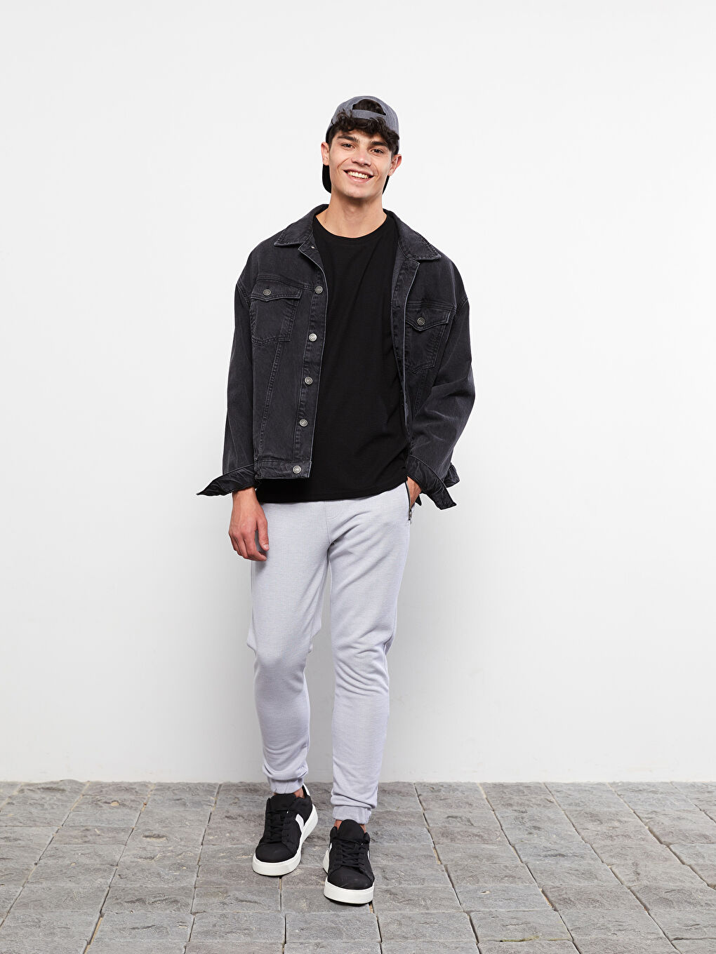 Gri Slim Fit Erkek Jogger Eşofman Altı-1