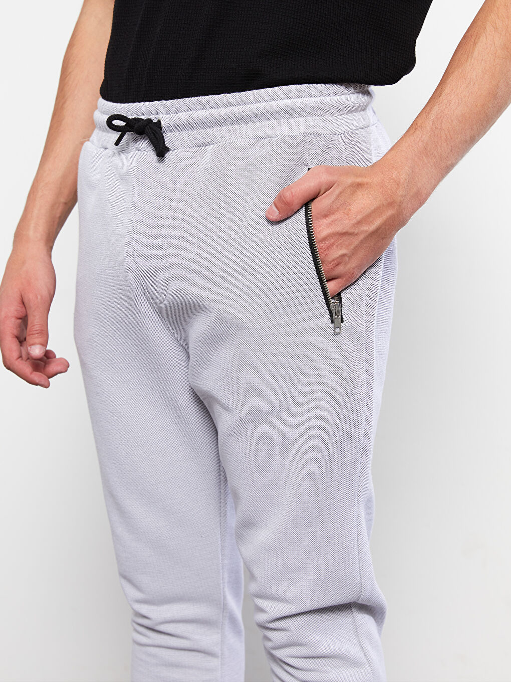 Gri Slim Fit Erkek Jogger Eşofman Altı-2