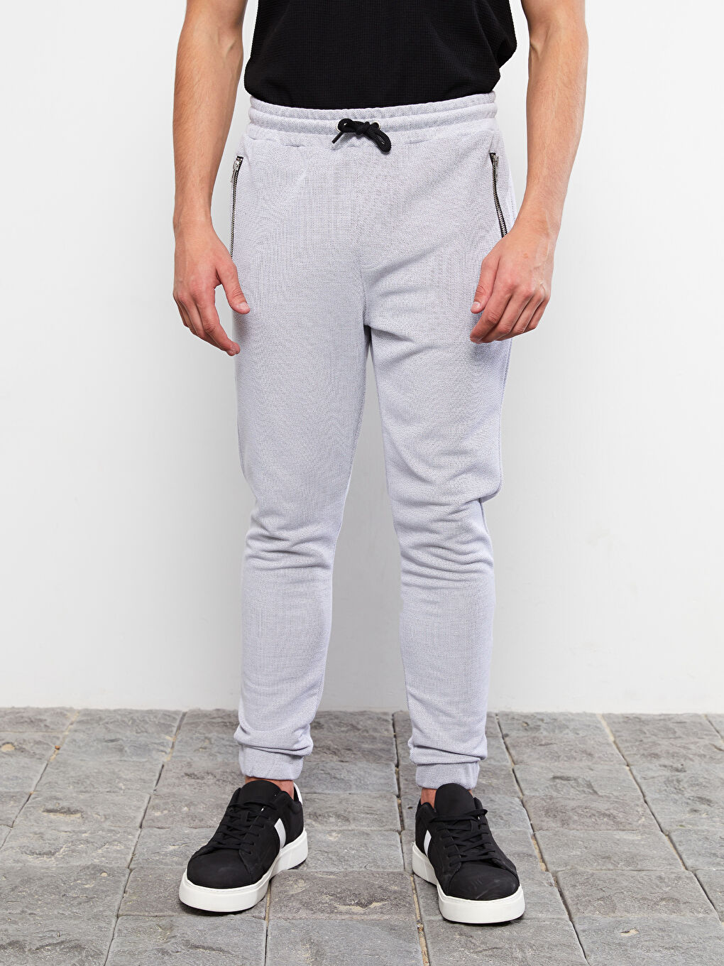 Gri Slim Fit Erkek Jogger Eşofman Altı-3