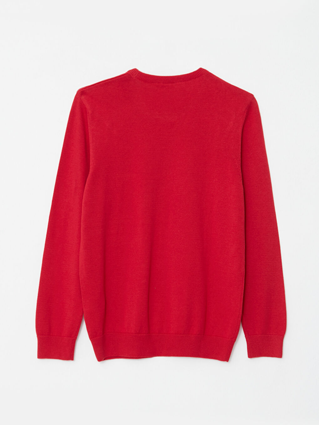 Kırmızı Bisiklet Yaka Erkek Triko Kazak-6