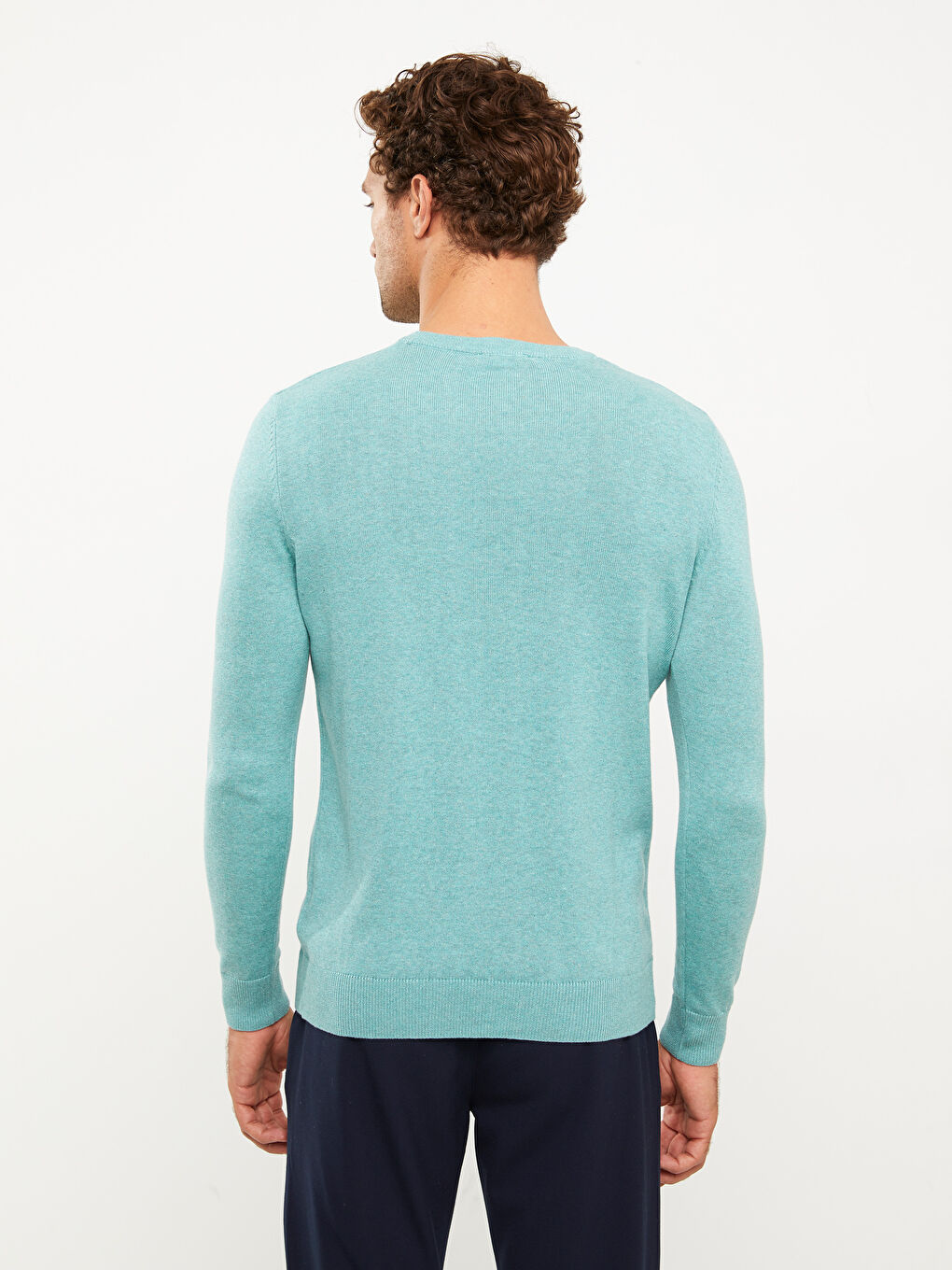 LC Waikiki Crew Neck Long Sleeve Men's Tricot Sweater -W20706Z8-GMK