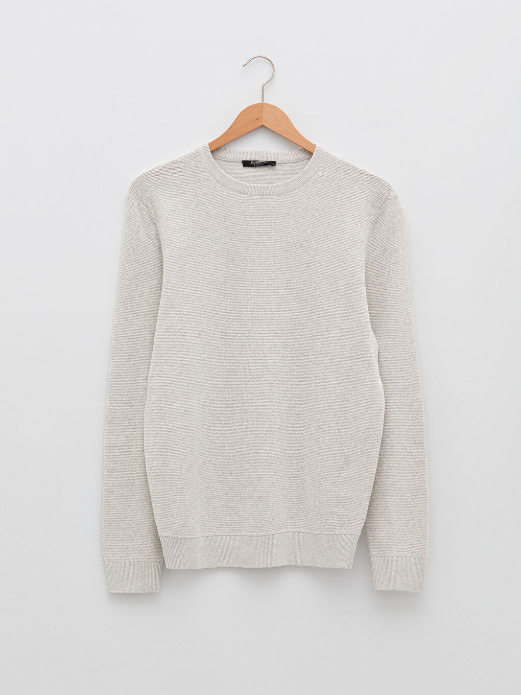 Crew Neck Long Sleeve Men's Tricot Sweater-5