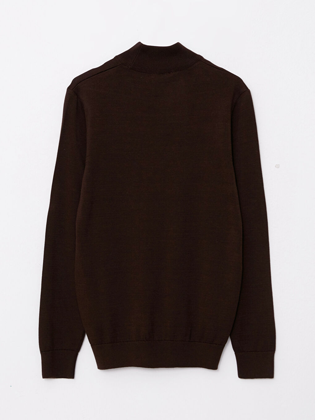 Kahverengi Balıkçı Yaka Uzun Kollu Erkek Triko Kazak-6