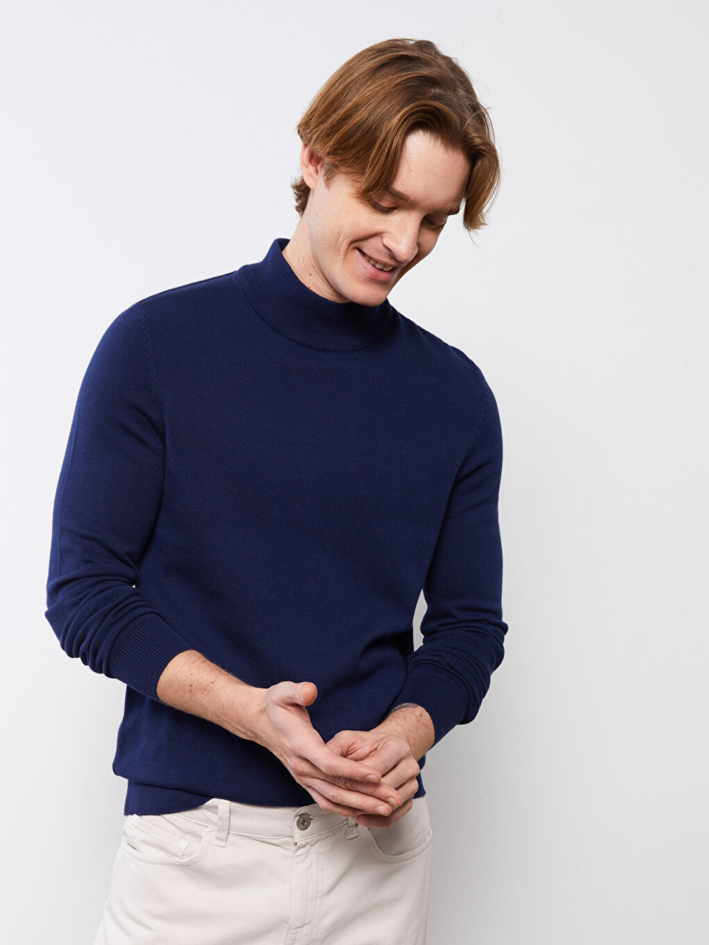 LCWAIKIKI Basic Turtleneck Long Sleeve Men's Knitwear Sweater -W20709Z8-PJD
