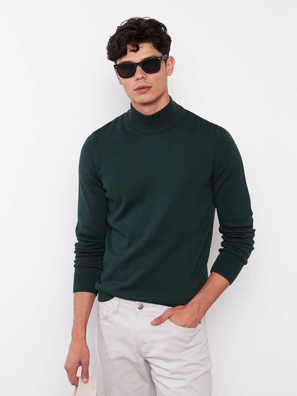 Turtleneck Long Sleeve Men's Knitwear Sweater -W20709Z8-DCQ