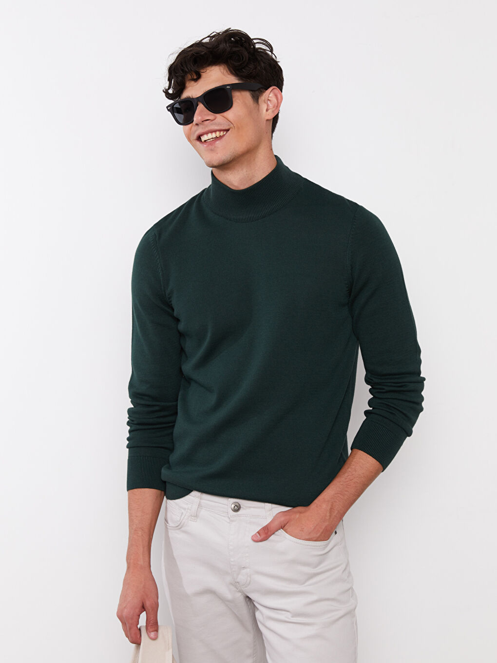 Turtleneck Long Sleeve Men's Knitwear Sweater -W20709Z8-DCQ