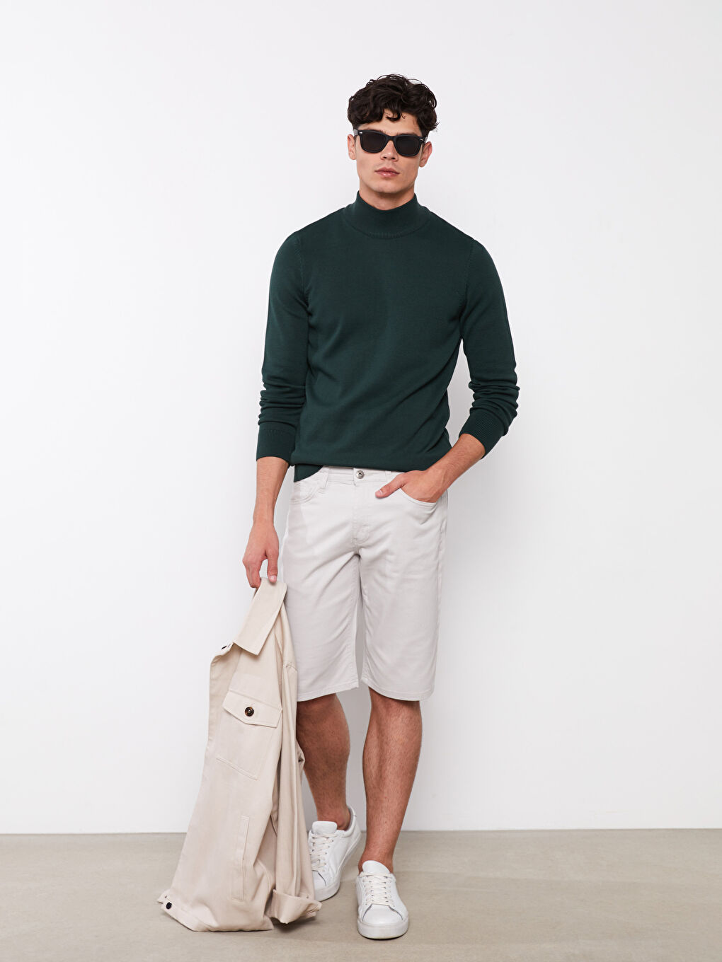 Turtleneck Long Sleeve Men's Knitwear Sweater -W20709Z8-DCQ