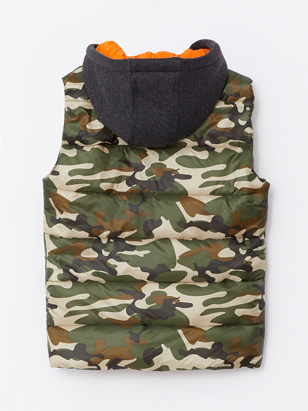 Hooded Camouflage Patterned Boys' Inflatable Vest-1